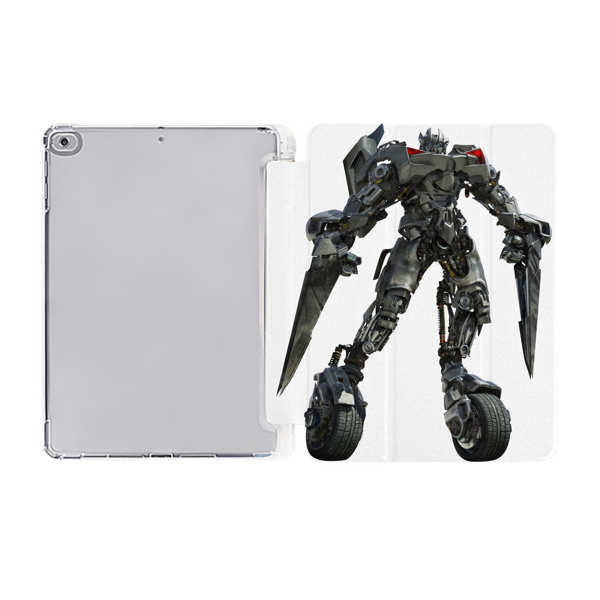 （画像用） Transformers トランスフォーマー IPad ケース ペン収納付き 三つ折りスタンド PUレザー×シリコン 対応機種9.5/10.5/10.9インチ